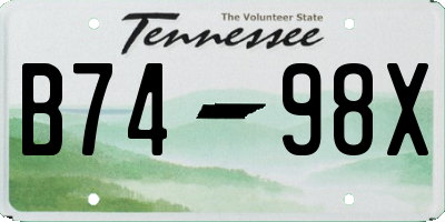 TN license plate B7498X