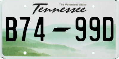 TN license plate B7499D