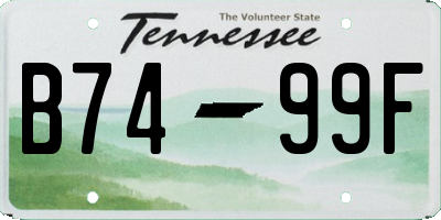 TN license plate B7499F