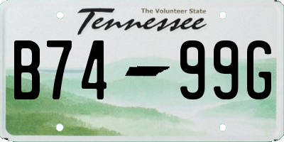 TN license plate B7499G