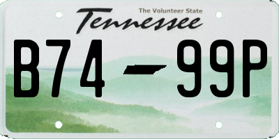 TN license plate B7499P