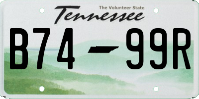 TN license plate B7499R