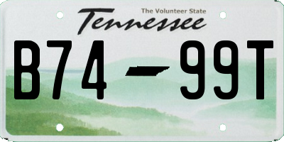 TN license plate B7499T