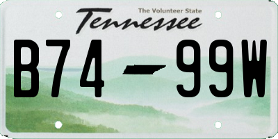 TN license plate B7499W