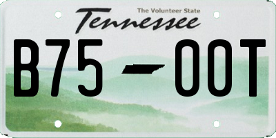 TN license plate B7500T
