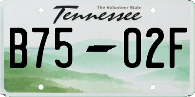 TN license plate B7502F