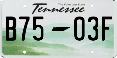 TN license plate B7503F