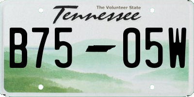 TN license plate B7505W