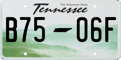 TN license plate B7506F