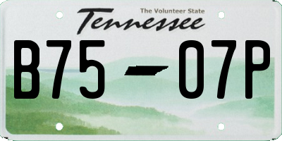 TN license plate B7507P