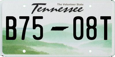 TN license plate B7508T