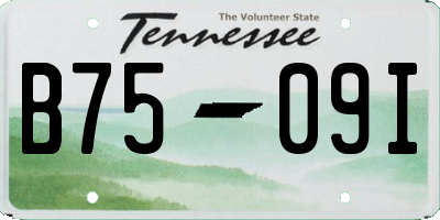 TN license plate B7509I