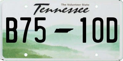 TN license plate B7510D