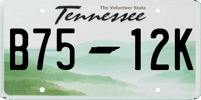 TN license plate B7512K