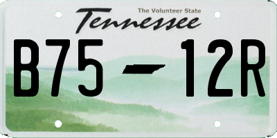 TN license plate B7512R
