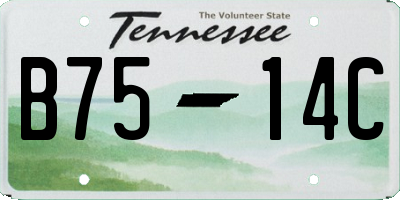 TN license plate B7514C