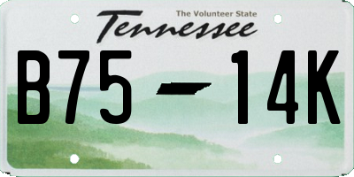 TN license plate B7514K