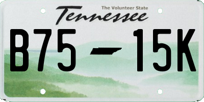 TN license plate B7515K