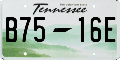 TN license plate B7516E
