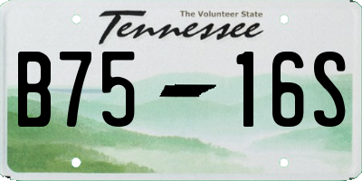TN license plate B7516S