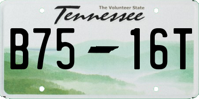 TN license plate B7516T