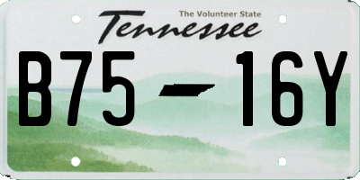 TN license plate B7516Y