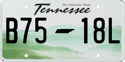 TN license plate B7518L