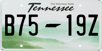 TN license plate B7519Z