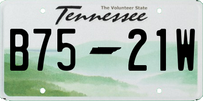 TN license plate B7521W