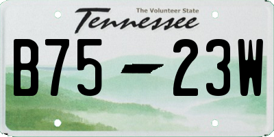 TN license plate B7523W