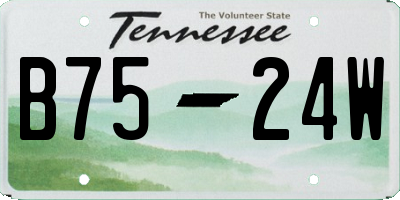 TN license plate B7524W