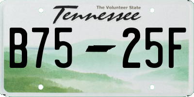 TN license plate B7525F