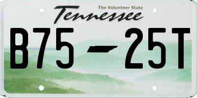 TN license plate B7525T