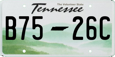 TN license plate B7526C