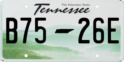 TN license plate B7526E