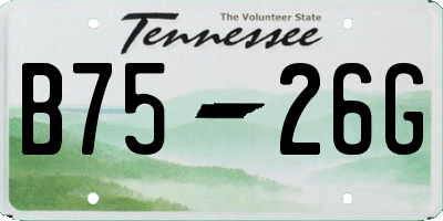TN license plate B7526G