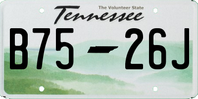 TN license plate B7526J