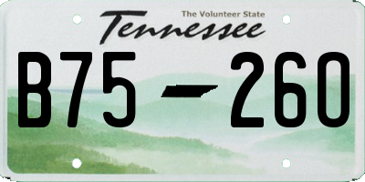 TN license plate B7526O