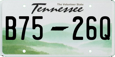 TN license plate B7526Q