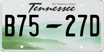 TN license plate B7527D