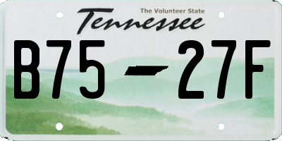 TN license plate B7527F