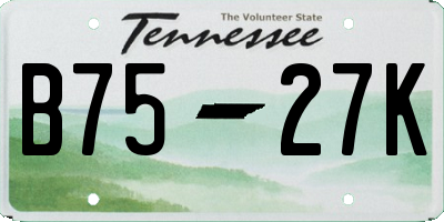 TN license plate B7527K