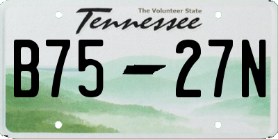 TN license plate B7527N