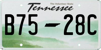TN license plate B7528C