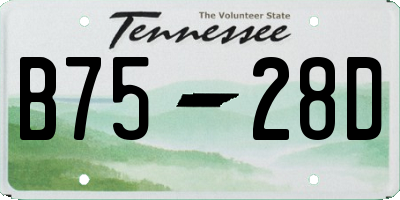 TN license plate B7528D