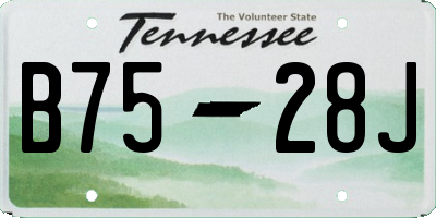 TN license plate B7528J