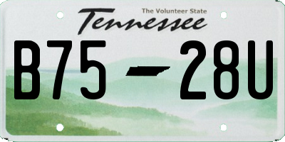 TN license plate B7528U