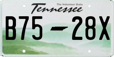 TN license plate B7528X