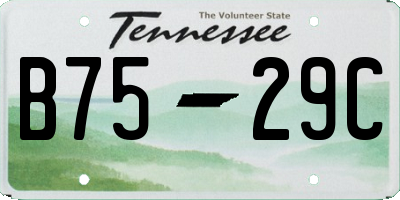 TN license plate B7529C