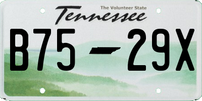TN license plate B7529X